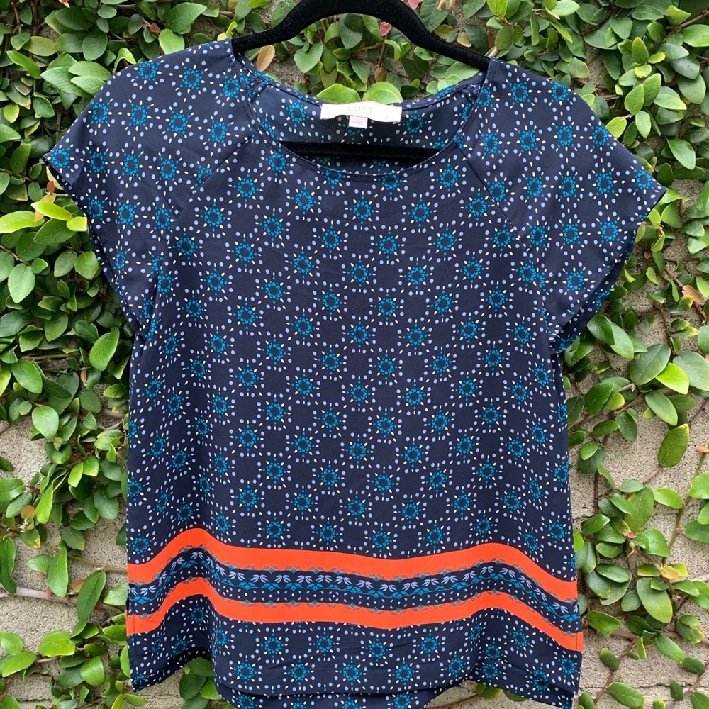 LOFT | XSP Short Sleeve Patterned Blouse